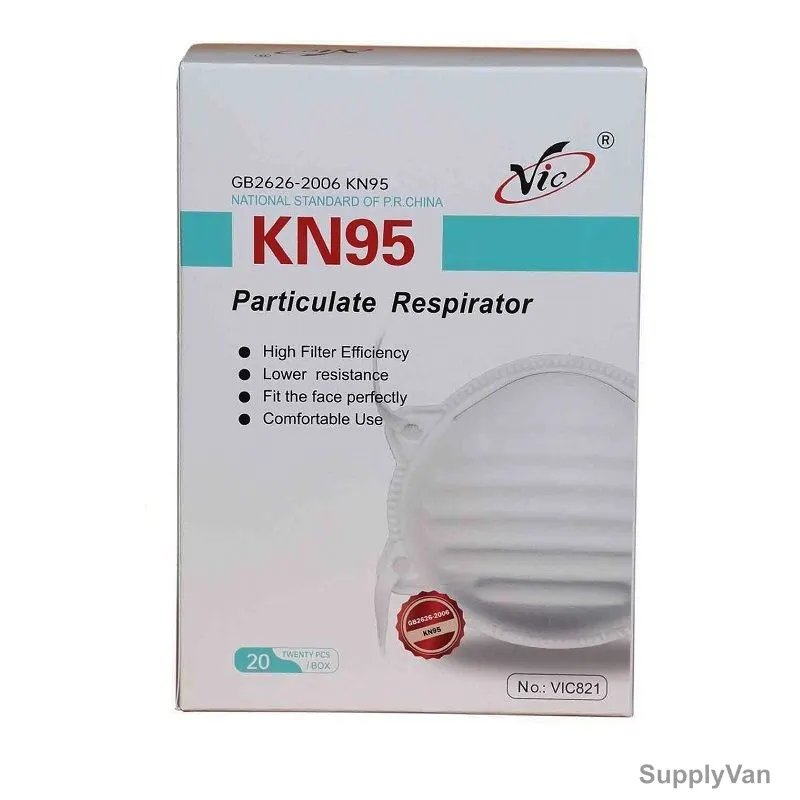 Vic KN95 Particulate Respirator, VIC821, RAN, White, 20 Pcs/Pack