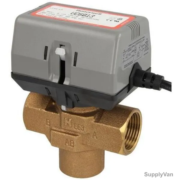 Honeywell Three-Way FCU Electric Valve Actuator, VS83C15PP, 1/2 Inch, BSPP, Black/Gold