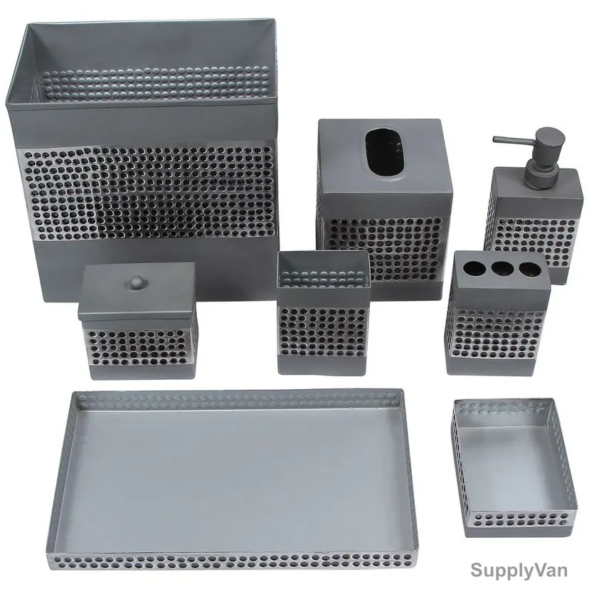 Indian Acc Bathroom Accessories Set, 123, Grey Colour, Steel