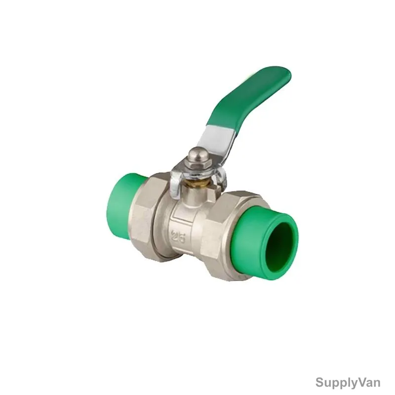 Raktherm Ball Valve, BV-20, PPR, 20MM Dia, Green/Silver