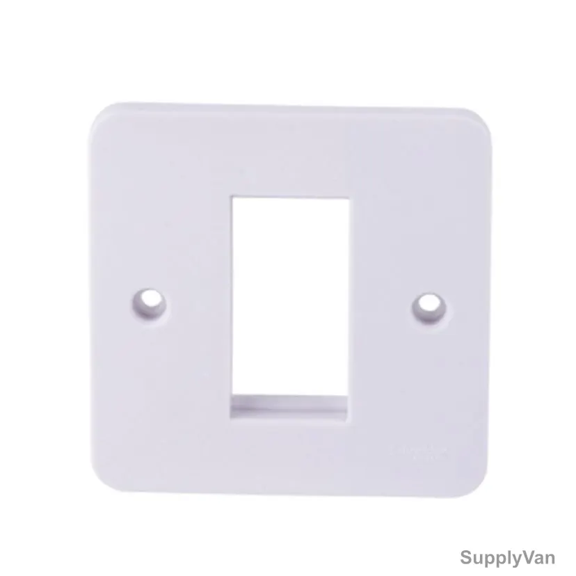 Schneider Electric Moulded Euro Front Plate, GGBL8050, Lisse, 1 Gang, 1 Module, White