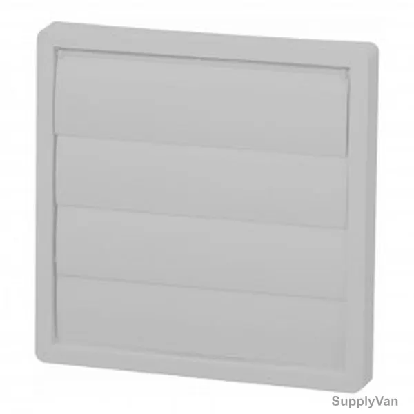 S&P Louvre Back Draft Shutter, PER-500W, Plastic, 548MM Width x 548MM Length, Light Grey
