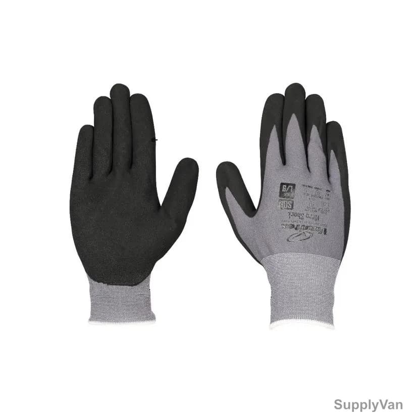 Vaultex Cut Level A Nitrile Foam Coated Gloves, SDE, L, Grey/Black