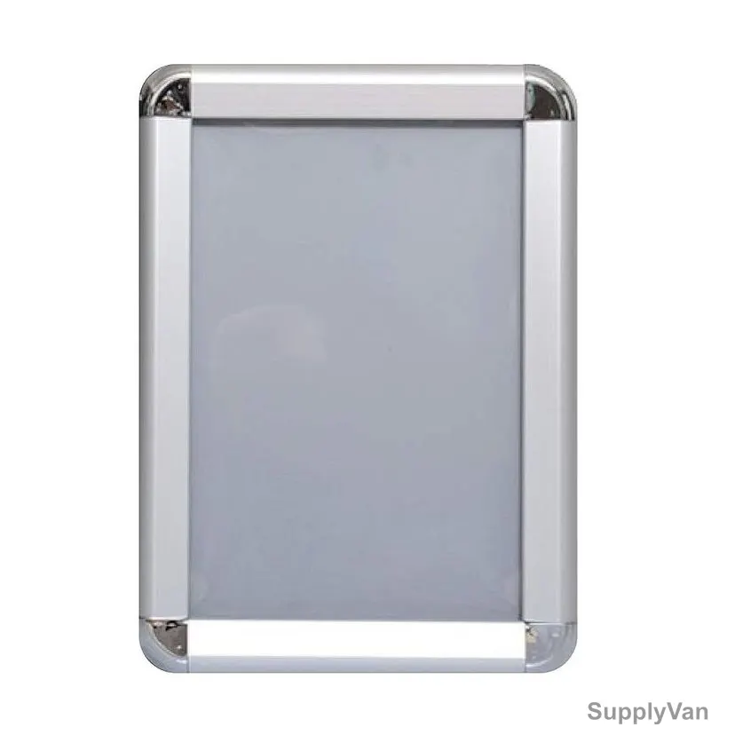 Modest Poster Frame With Chrome Corner, Aluminium, A4, 8 Inch Width x 12 Inch Length, Silver