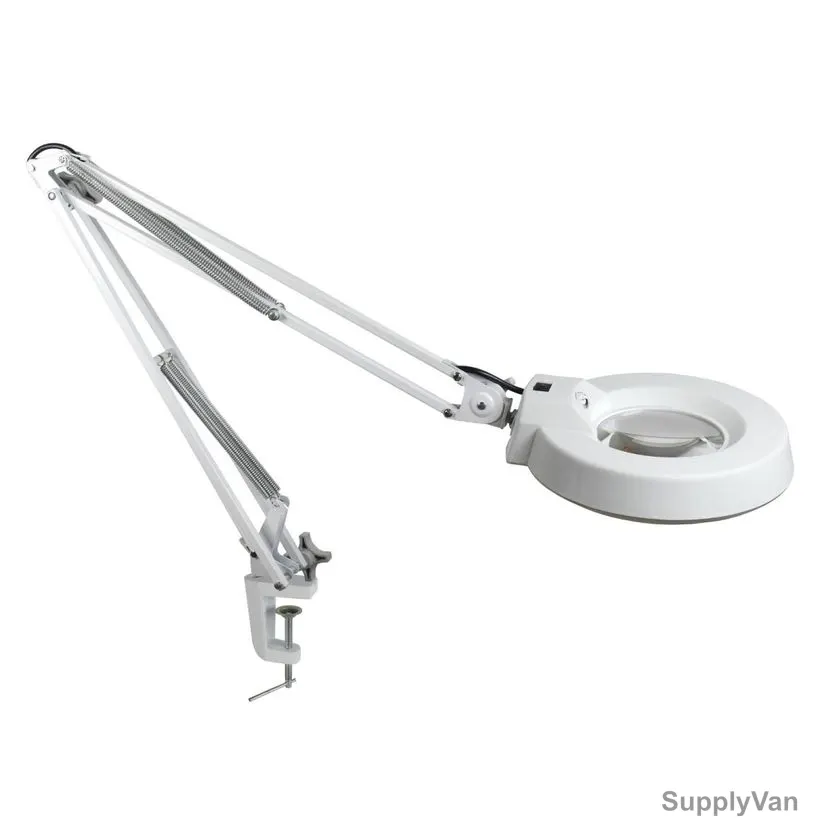 LED Magnifier Lamp, 12CM x 24.5CM Lens Dia, White
