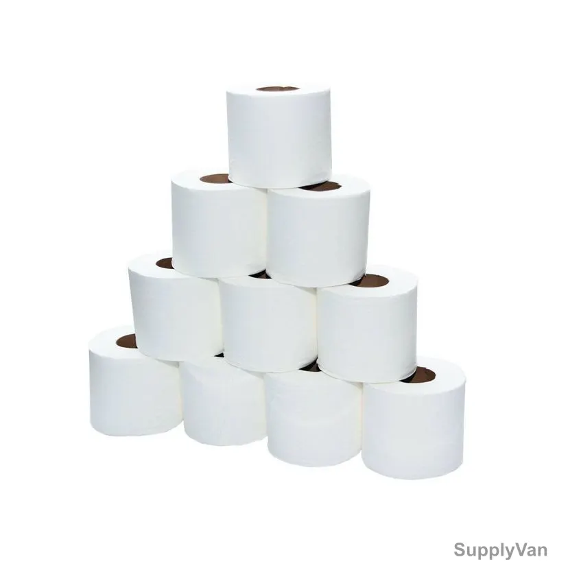 Hotpack Soft n Cool Toilet Tissue Roll, TR200, 2 Ply, 10CM x 10CM, 100 Rolls/Pack