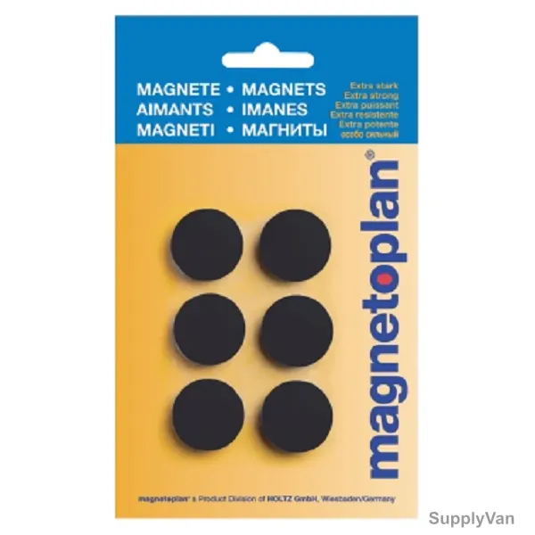 Magnetoplan Magnet Discofix Hobby, 16645612, 25MM, Black, 6 Pcs/Pack