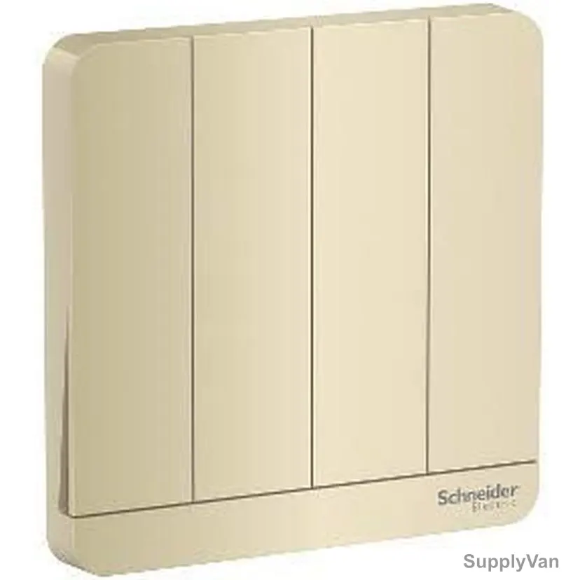 Schneider Electric 1 Way Plate Switch, E8334L1-WG, AvatarOn, 4 Gang, 16AX, 250VAC, Wine Gold
