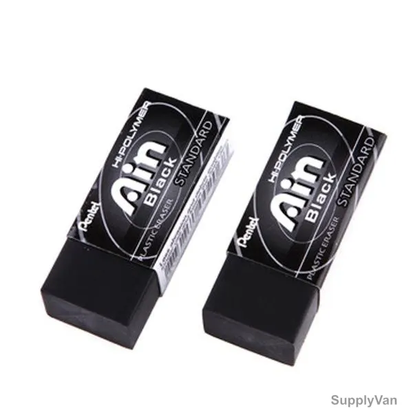 Pentel Eraser, PE-ZEAH-06-09, Hi-Polymer, Black, 9 Pcs/Pack